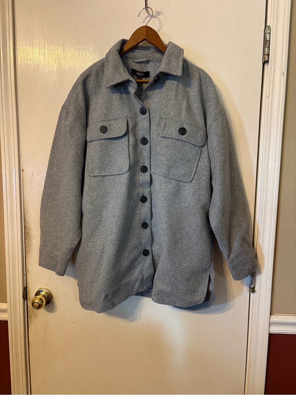 Woman’s Gray Button-Up Shacket Jacket Size 1X